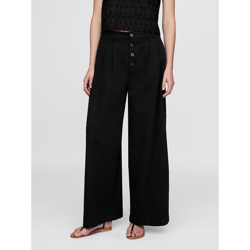 Gap × DOEN High Rise Pleated Trousers - Black - Size 10